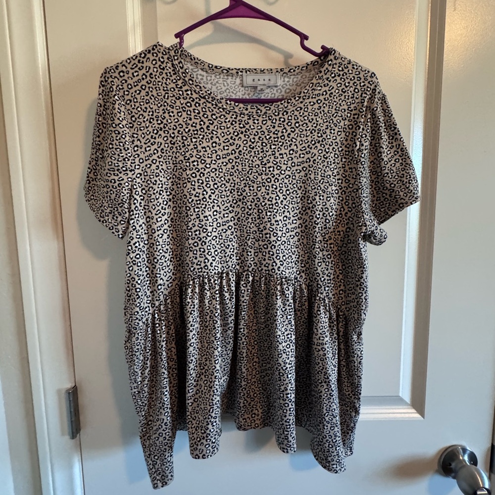 Leopard Print Peplum Top